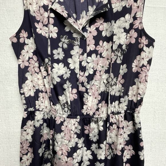 Loft Women's Purple Pink Floral Sleeveless Pullover Mini Dress - Size S - Picture 3 of 11
